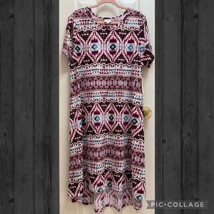 LuLaRoe Carly Aztec Tie Dye Swing Dress - size 3x